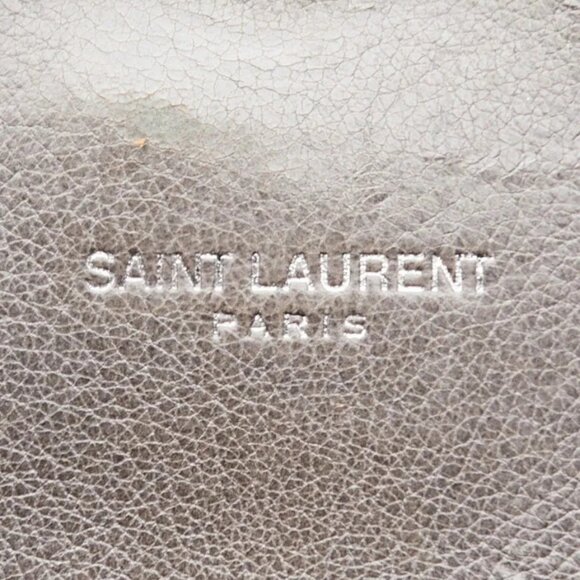 Yves Saint Laurent Grey Chevron Quilted Leather Monogram Large College Bag - Picture 10 of 12